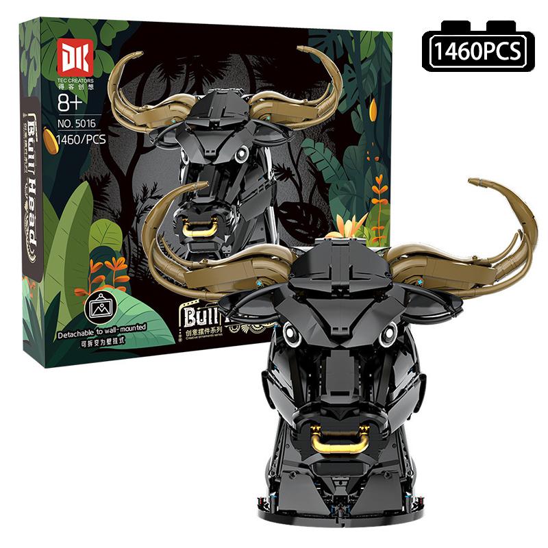 

Ideas Deer Head Building Block Creative Expert Animal Removable To Wall-Mount Eagle Head Ox Head Model Bricks Toys For Boy Gift No Box