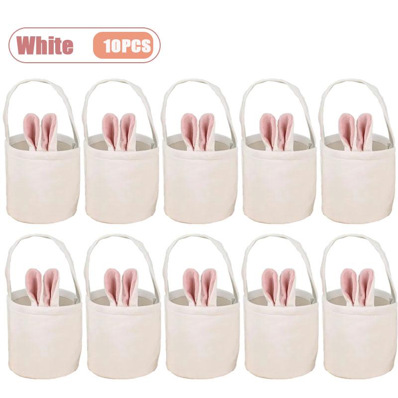 Easter Party Supplies Bunny Handbag Basket Gift Box Rabbit Ear Candy Container Spring Egg Hunt Celebration Durable Treat Holder