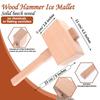 Ice Mallet and Lewis Bag - Wood Hammer and Canvas Bag for Crushed Ice