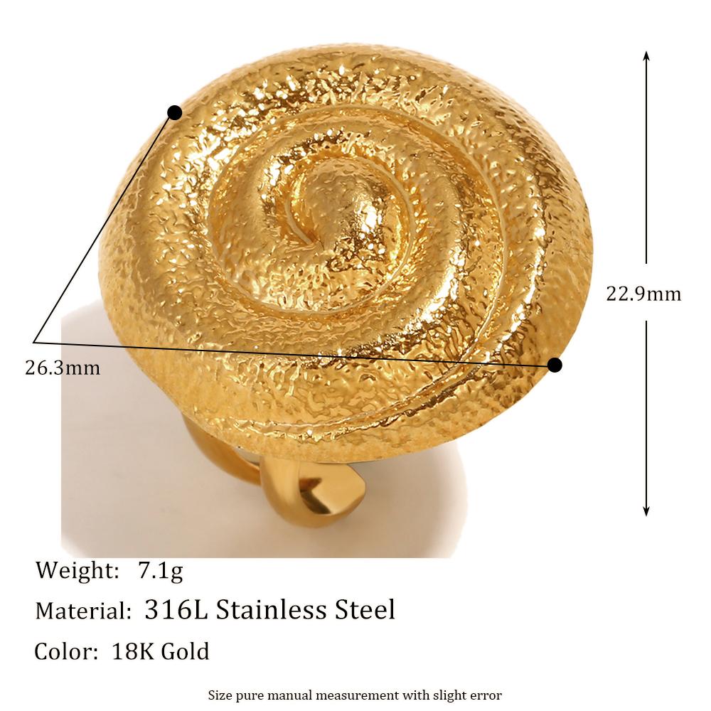 

MamacitaSlay Exaggerated Thread Wide Resizable Ring 18K Gold Plated Stainless Steel Waterproof Jewelry 2026 New Design Gift resizable