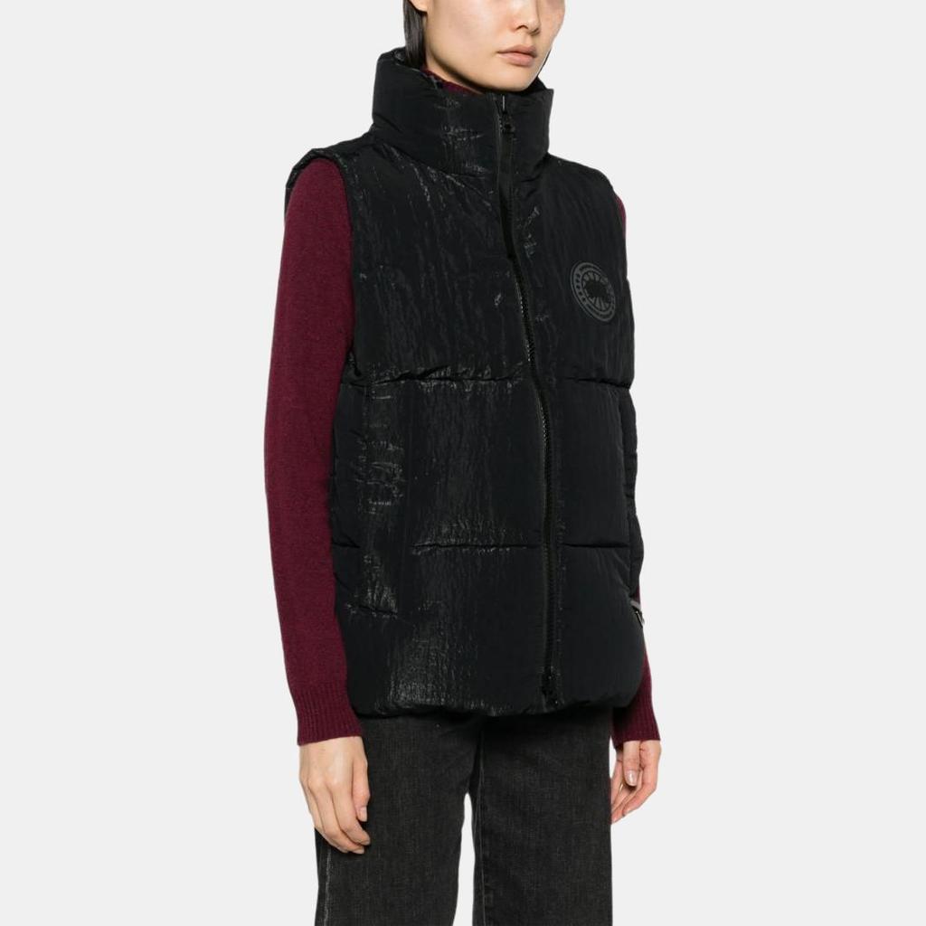 Canada Goose Langford Series FW23 Black Label Windproof Waterproof Insulated Logo Patch Stand Collar Zip Sleeveless Vest Women vests 2616MB1-61