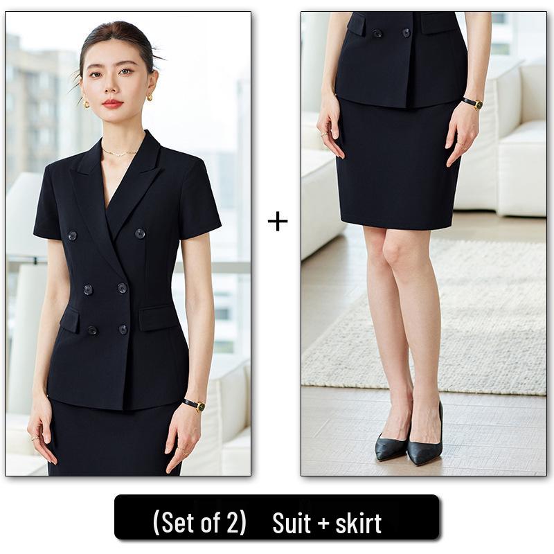 Damen Blaue Anzug-Set: Hochwertige professionelle Kleidung für Herbst/Winter, perfekt für Business, Vorstellungsgespräche und formelle Anlässe.