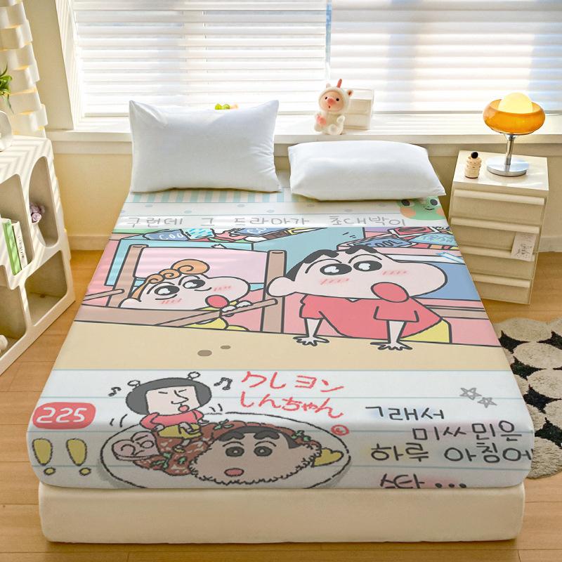 Cartoon Crayon-Shin-Chan Soft Bedding Fitted Sheet Deep Pocket 30Cm,3D Pattern Fitted Sheets Fade Resistant Multiple Sizes
