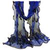 Women Fashion Peacock Flower Embroidered Lace Scarf Long Soft Wrap Shawl Stole