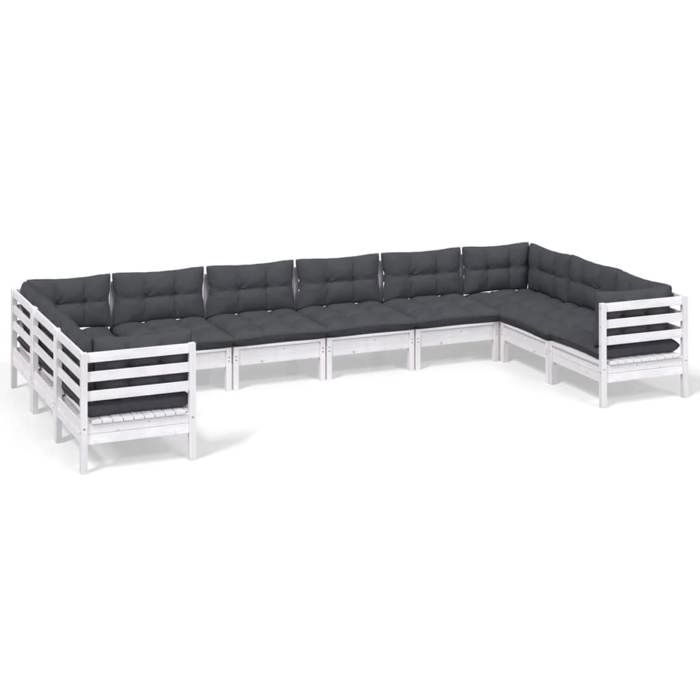 VidaXL Salon de Jardin avec Coussins 7 pcs, Canapés avec Pieds Réglables, Ensemble de Meubles d'Extérieur Patio Terrasse, 3249106