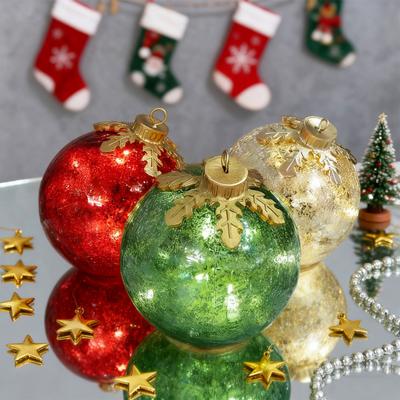 2 Stück Weihnachtskugel-Ornament mit LED-Licht Bruchsicher Batteriebetrieben Kugel Schreibtischdekoration Weihnachtsfeier Zuhause Kaminsims Tisch Mittelstück Dekor