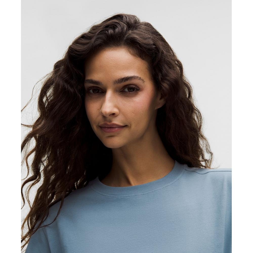 Lululemon All Yours Organic CoTTon Crewneck T shirT sTeel Blue