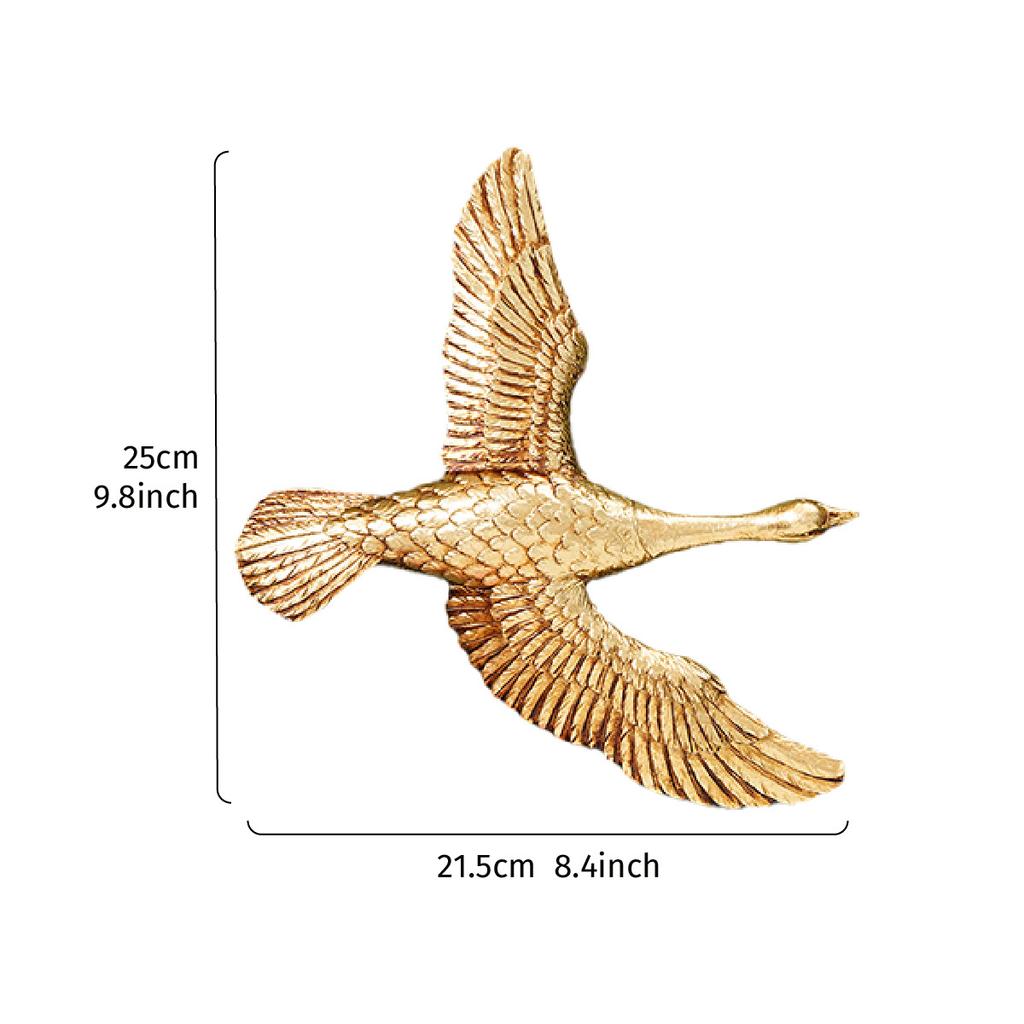 Golden Geese Wall Hanging Golden Bird Decorative Piece Three-dimensional Background Wall Decoration Resin Handicrafts