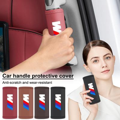 M LOGO Car Leather Roof Handle Anti-Scratch Protector Mat Accessories for E46 E39 E90 E60 E36 F30 F10 E34 E30 F20 E92 M3 M4 M5 X3 X4 X5 X6 X7
