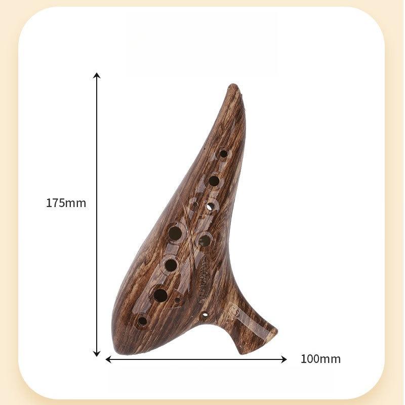 AC 12 Hole Ocarina Alto C Key, Ceramic Musical Instrument Starter Set with Songbook Bag for Beginner Adult Kid