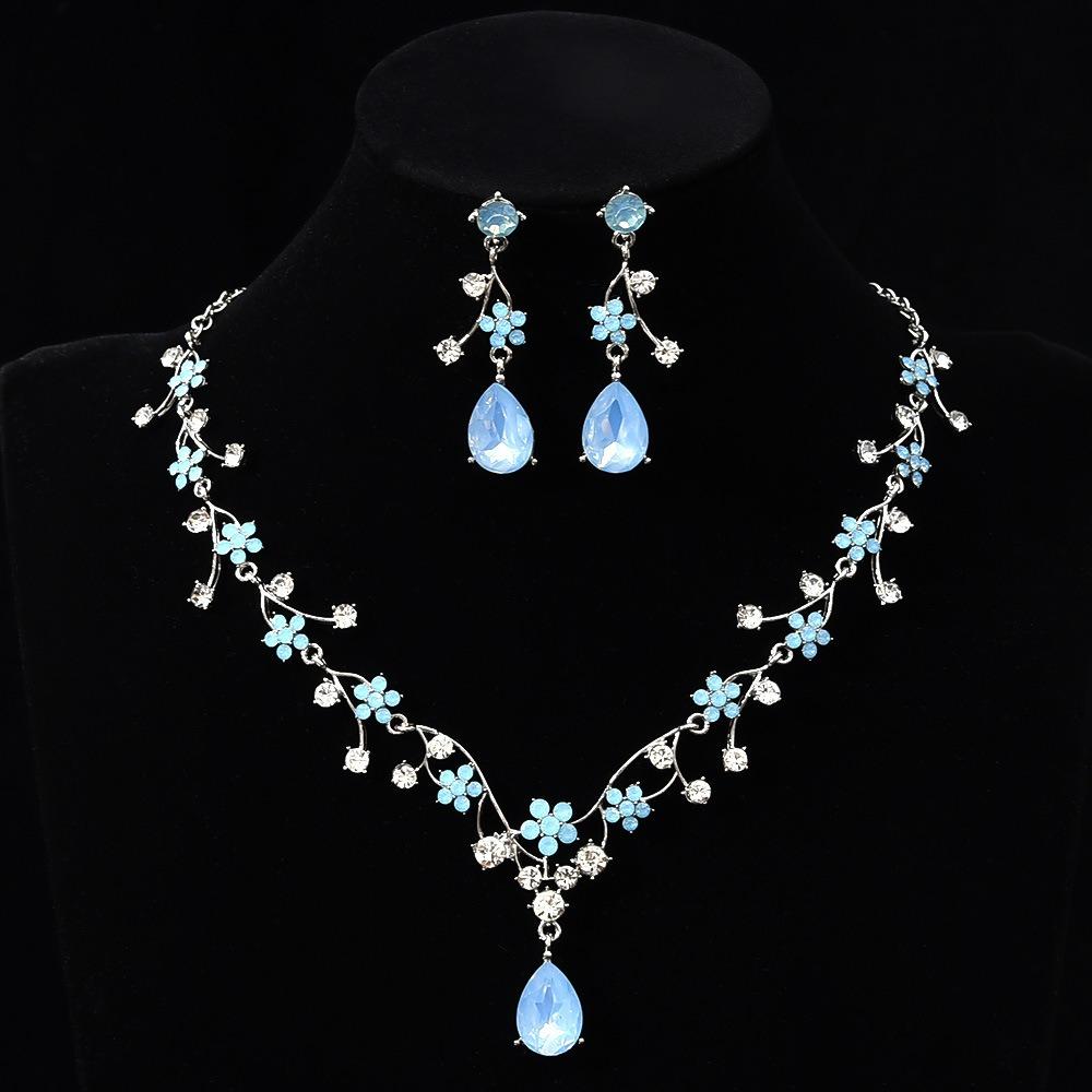 Golden Exquisite Jewelry Sets Shiny Choker Necklace Earring Set  Jewelry Gifts