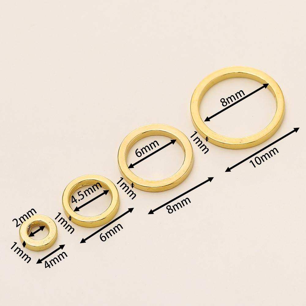 10/20 Stück/Packung 14K/18K Goldfarben Beschichtetes Messing Offene Biegeringe Sprengringe Verbinder für Schmuck Halsketten Herstellung Zubehör