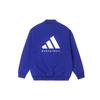 Adidas Logo Print Casual Crew Neck Sweatshirt Unisex Tops Blue IX1963