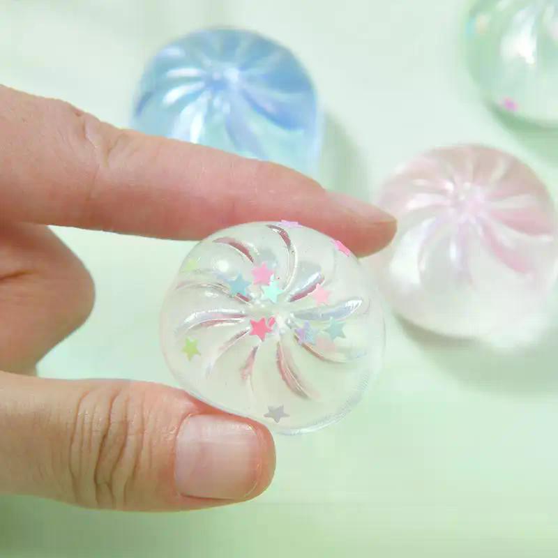 3/4Pcs Kitchen Party Favor Gift Mini Cute Stress Balls With Creative Transparent Dumpling Shape For Home Desk Decor