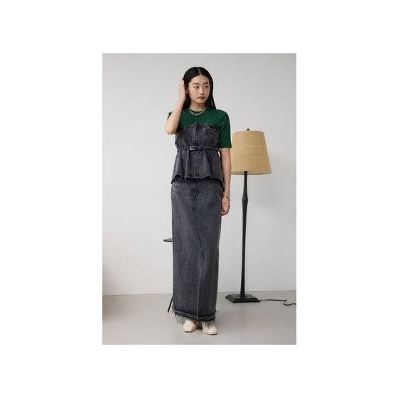 AZUL DENIM Overlap Long Skirt BLU