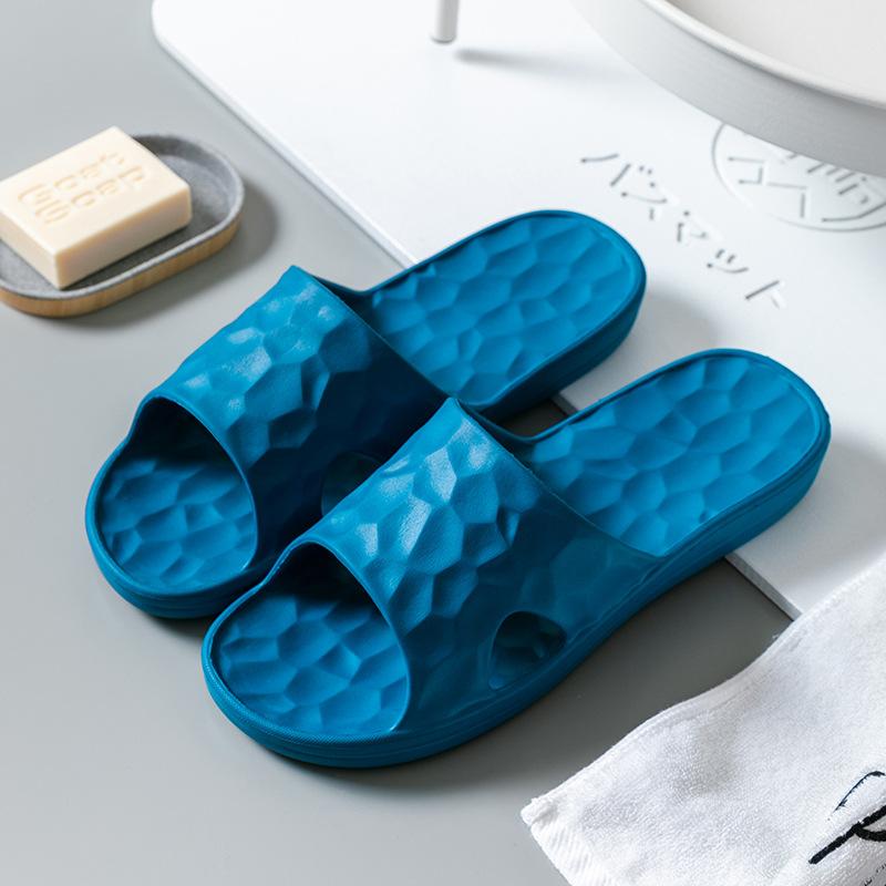 Slippers home summer Japanese style non-slip couple water cube slippers home bathroom bath slippers bacteriostatic slippers