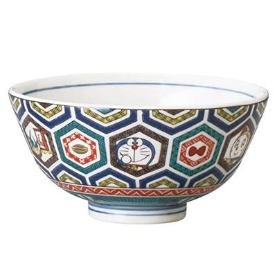 Doraemon" Rice Bowl, Approx. 12cm, Kutani Ware, Old Kutani Style, Tortoise Shell Pattern, Made In Japan, 008160