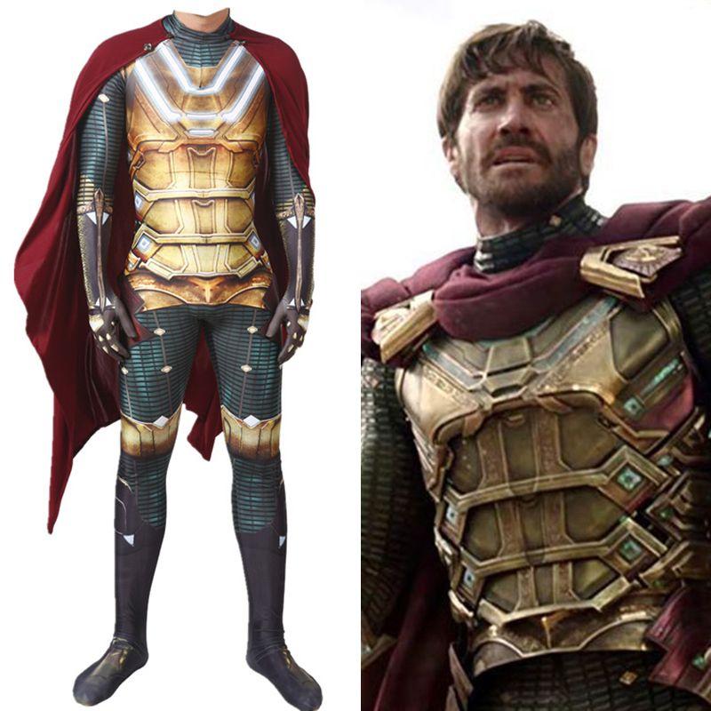 Spider-man Far From Home Mysterio Costume With Detailed Jumpsuit And Cloak**