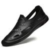 Genuine Leather Men Shoes Casual Luxury Brand Slip On Summer Designer Loafers Men Moccasins Breathable Italian Men Black Shoes