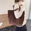 Large Capacity Studded Tote Shoulder Bag Retro Faux Suede Women Handbags and Purses Rivet Shopper Female Bucket Bags for Women
