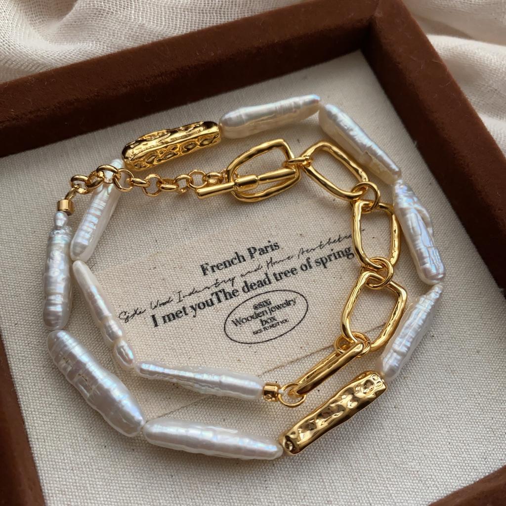 French Light Luxury Special-Shaped Baroque Irregular Natural Freshwater Pearl Necklace Niche High-End Luxury And Elegance