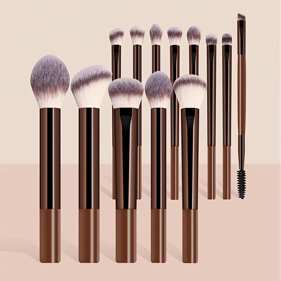 8-Piece Long Handle Makeup Brush Set with Super Soft Brushes for Powder, Blush, and Eyeshadow - Multi-Color, Perfect for Beginners