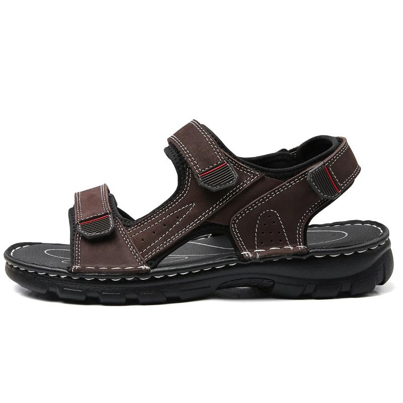 Sandals Velcro open-toed hollow breathable men's shoes summer new non-slip hiking outdoor sports large size trendy shoes men