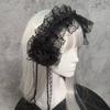 Gothic Retro Rose Lace Pearl Headdress Hair Clip