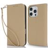 Stand Case for iPhone 16 Pro Litchi Texture Leather Flip Phone Cover with Strap/Wallet