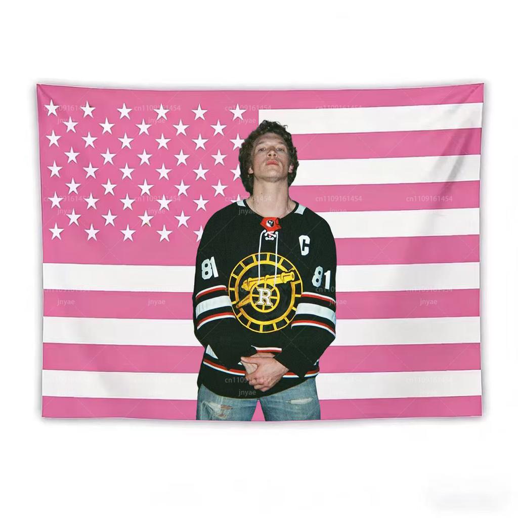 Heated Rivalry SShane Hollander Tapestry Hockey Jersey American Flag Print Fan Wall Decor for Bedroom Home Bar Party Decoration
