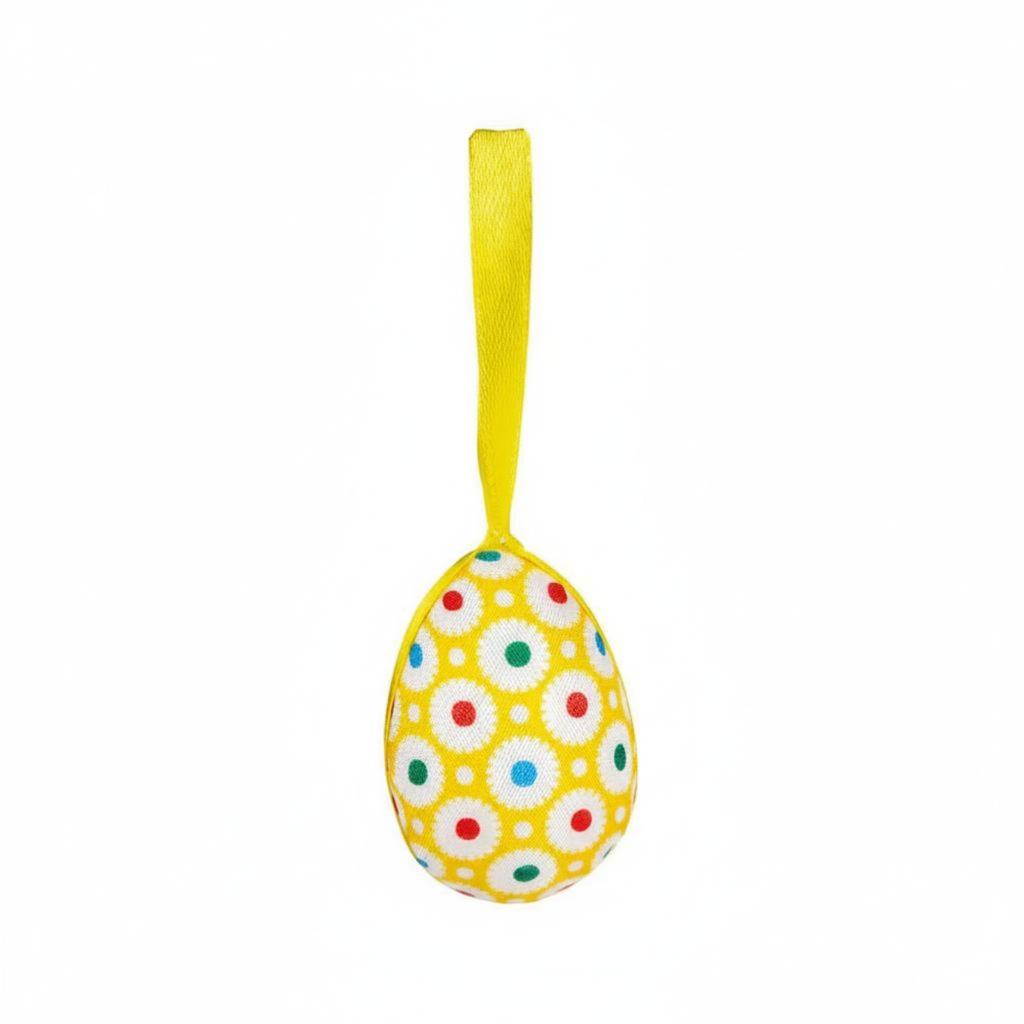 Easter Oval Decoration Easy to Hang Textile Wrapped Oval Ornaments Hanging Easter Eggs Finely Crafted Colorful Foam Eggs