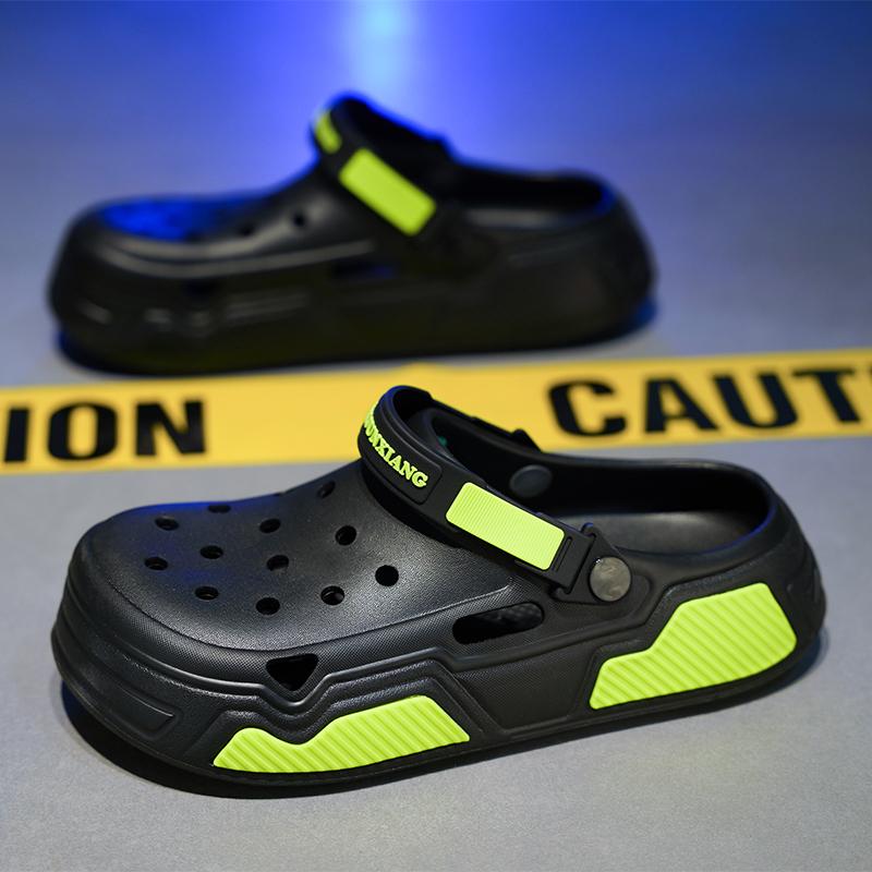 

38-45 Модные летние мужские сандалии тапочки для мальчиков дизайнерские домашние тапочки на платформе уличные пляжные туфли бесплатная доставка 44-45 чёрный