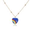 HECHENG,Rainbow Necklace ,Love Heart Necklace,Colorful Lucky Zircon,For Women ,Stainless Steel