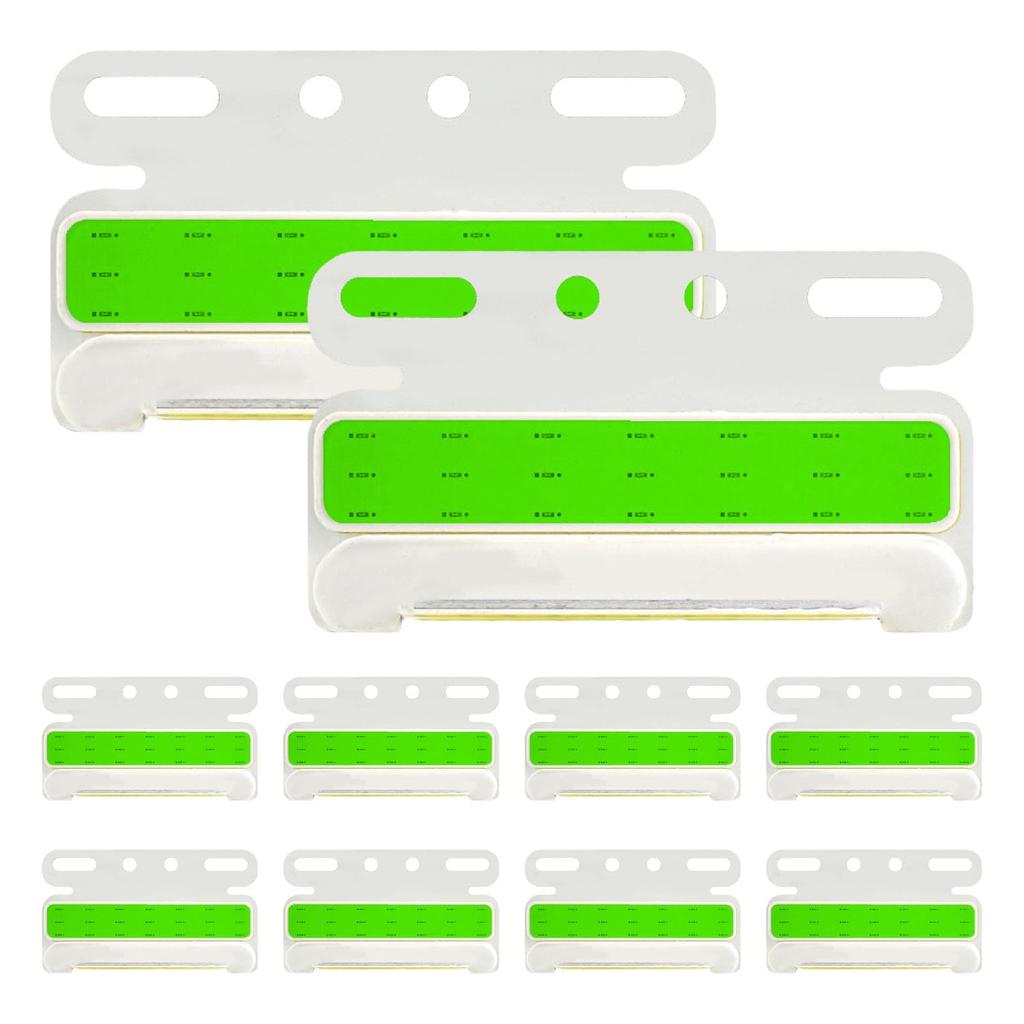 MAKUMINORS LED 24V Side Marker COB Waterproof Dustproof Under Light Truck Deco Truck with Brackets Set of 10 Green Ultra-thin
