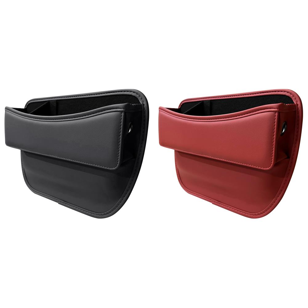 

2 шт., органайзер для автомобильных сидений, кожаный карман для хранения в салоне автомобиля (черный)