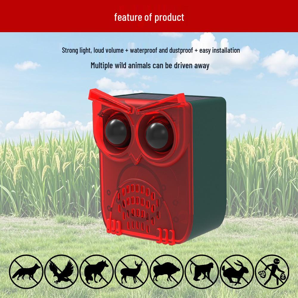 Solarbetriebener Tiervertreiber mit Infrarotsensor und Lichtalarm für Bauernhöfe und Obstplantagen