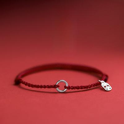Life Peace Pendant Red Rope Bracelet Women's Niche Ins Design Rabbit Gift Light Luxury Jewelry
