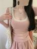 #Early Autumn New Pure Lace Splicing U-neck Sling Vest Slim and Thin Women's Fixed Belt Chest Pad