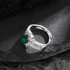 Silve Gorgeous Shiny Stone Green Zircom Ring For Women Engagement Wedding High Quality Fine Jewelry