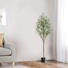 5.9 FT High Indoor Large Artificial Olive Tree, Potted Olive Silk Tree, Modern Artificial Plants Olive Tree For Bedroom Decor