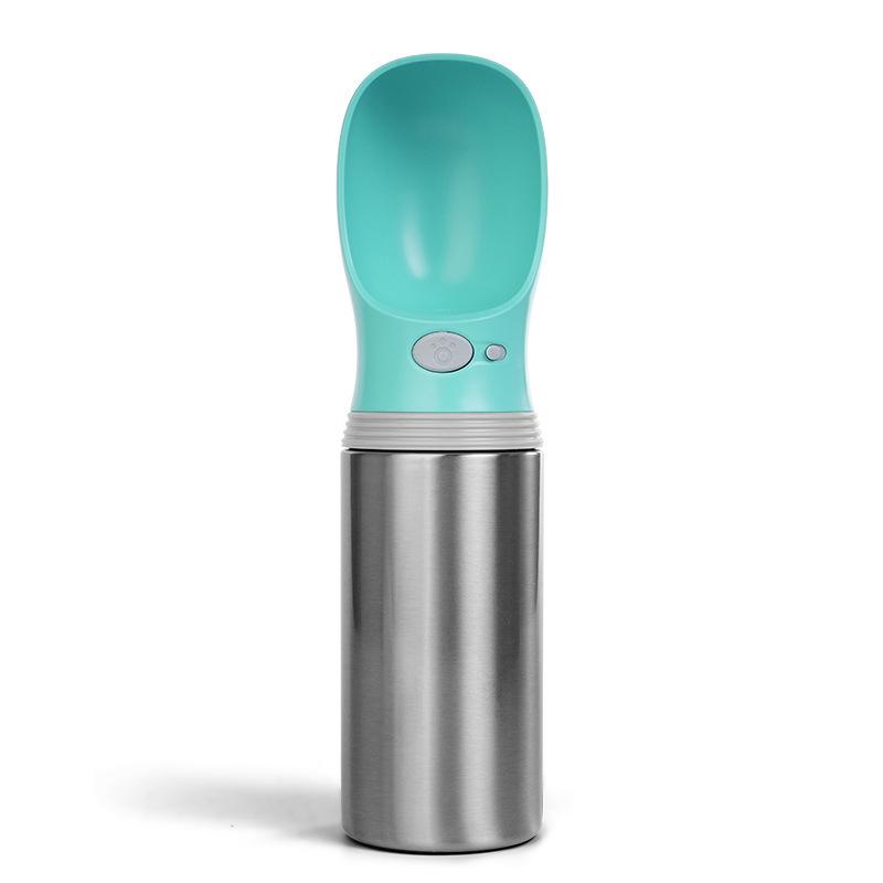 

Dual-Layer 304 Stainless Steel Pet Water Bottle for Cats & Dogs - Travel Companion Cup циан/зелёный