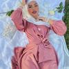 XY011 Rosa Ethnischer Stil Dubai Abaya - Elegantes Langes Abendkleid für Muslimische Frauen