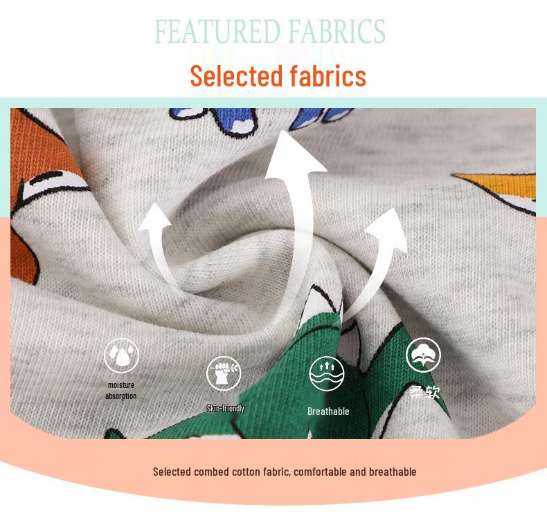 Boys' Dinosaur Pullover Round Neck Hoodie - European & American Style