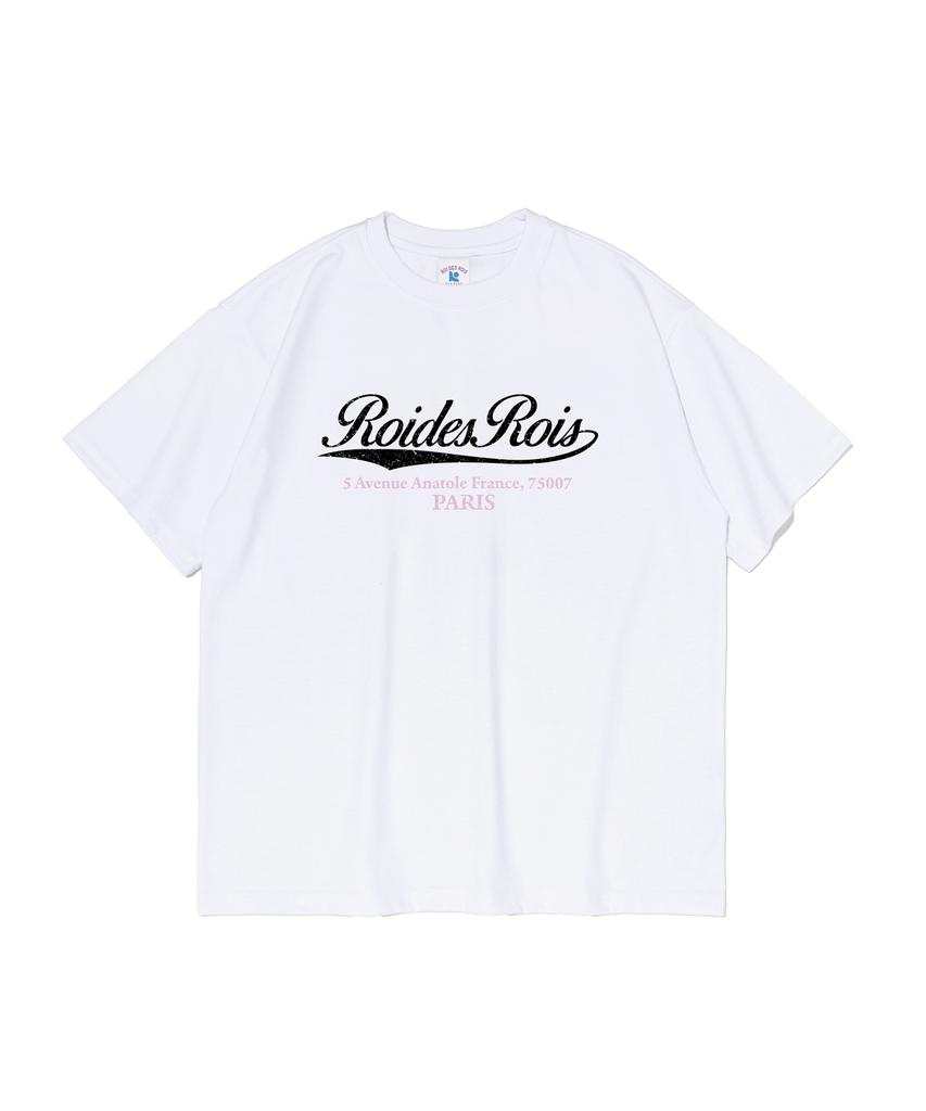 ROIDESROIS Paris Script Logo Short Sleeve T-Shirt (White)