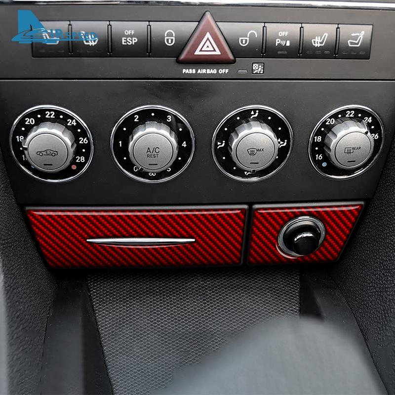 Adesivo Decorativo in Vera Fibra di Carbonio Morbida per Mercedes Benz SLK R171 2004 2005 2006 2007 2008 2009 2010 Pannello Inferiore Vano Portaoggetti Aria Condizionata Auto