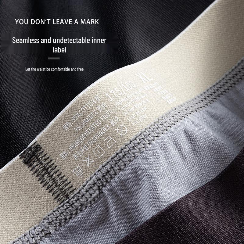 Men's Mid-Waist Breathable Cotton Boxer Briefs with Antibacterial Graphene Crotch