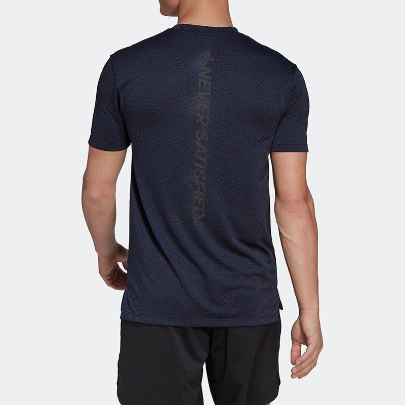 adidas Drop Shoulder Sleeve T-Shirt Men's Navy Blue HT9054