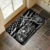 Retro Motorcycle Print Floor Mat - Slip-resistant Suitable for Kitchens Living Rooms Bedrooms Laundry Rooms and Bathrooms