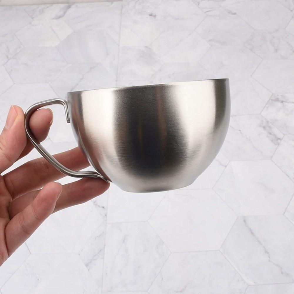Heat Resistant Coffee Mug Stainless Steel Tea Mug Luxury Cup Saucer Set  Household Coffee