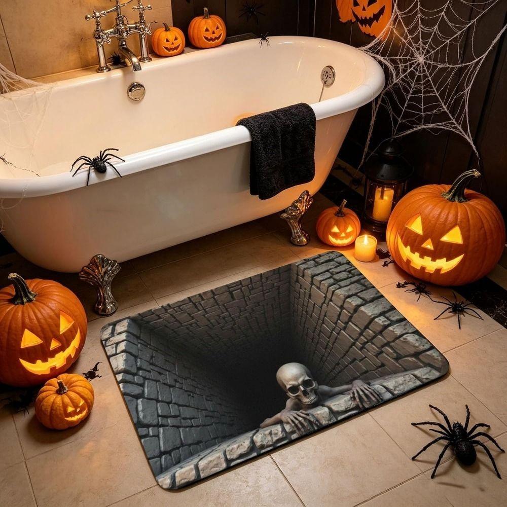 Halloween Doormat Non-Slip Home Floor Mat Scary Bathroom Carpet Bedroom